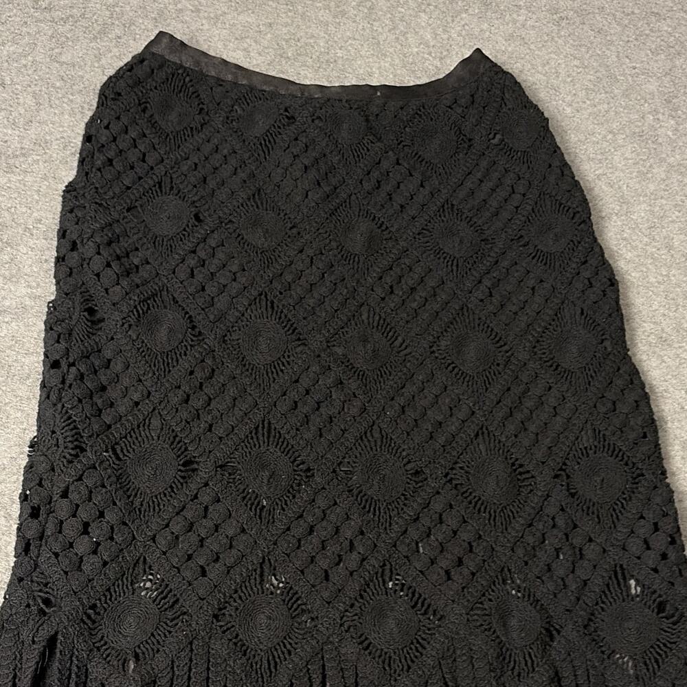 Lulus Bk Crochet Fringe Skirt M .100% Cotton Boho Coachella Resortwear